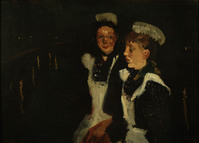 KS 224
<br/>
Twee dienstboden op een Amsterdamse brug bij avond
<br/>
<em>Breitner, George Hendrik (1857-1923)</em>